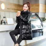 Womens Mid-Length Plus-Size Loose Cotton Padded Jacket In Korean Style - Image 4