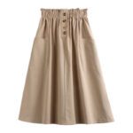 Women's Cotton-linen Utility Skirt With Pockets - Image 9