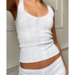 Lace-Panel Tank Top And Shorts Pajama Set 2 Pieces - Image 4