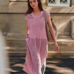 Hollow-out Slit Knit Layered Dress - Image 6