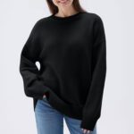 Women's Loose Casual Round Neck Long Sleeved Sweatshirt - Image 5