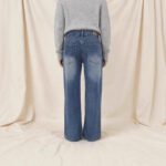 Retro Washed Mopping Pants High-Waisted Womens Slimming Washed Denim Jeans - Image 3