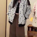 American-style Retro Streetwear Star-print Cardigan Hoodie