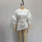 Elegant Shirt With A Belt And Three-quarter-length Sleeves - Image 3