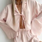 Comfortable Long-Sleeve Shorts And Cardigan Two-Piece Set - Image 2