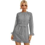 Bright Yellow Dress Chiffon Jacquard Double Fabric - Image 3