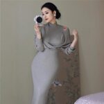 Vintage Soft Off-shoulder Womens Dress - Image 2