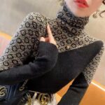 Womens Chic Turtleneck Knit Top For Fall And Winter