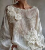 Womens Printed Crew Neck Long Sleeve Top - Image 4