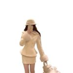 Chic Tweed Two-Piece Set For Socialites Sweet Defined-Waistline Design In The Style For Rich-Daughter Style Looks - Image 6