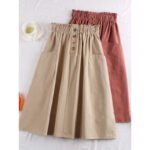 Women's Cotton-linen Utility Skirt With Pockets - Image 8