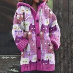 Womens Mid-Length Plush Cartoon Hooded Coat - Image 9
