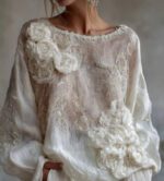 Womens Printed Crew Neck Long Sleeve Top - Image 6