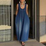 Bucket-style Washed Denim Vest Dress - Image 6