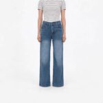Retro Washed Mopping Pants High-Waisted Womens Slimming Washed Denim Jeans
