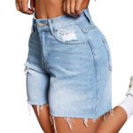 Womens High-Elastic Cropped Ripped Denim Shorts For Summer Street Style In Europe And The US - Image 4
