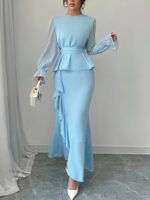 Fashionable Irregular Ruffle Hem Slip Dress - Image 3