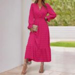 Elegant Cross-Border Fit-and-Flare Jacquard Dress - Image 2