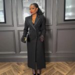 Sexy Elegant Long Blazer Dress With A Notched Collar And A Fitted Waist - Image 6