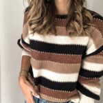Stylish Patchwork Pullover Base Knit Sweater