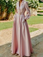 Womens Solid-color Dress Belt-free Elegant And Minimalist - Image 3