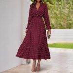 Elegant Cross-Border Fit-and-Flare Jacquard Dress - Image 4