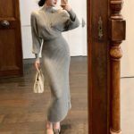 Vintage Soft Off-shoulder Womens Dress