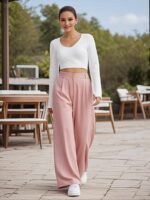 Elegant Professional-style High-waisted Straight-leg Pants - Image 5