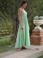 Elegant Printed Striped High-Waist Swing Dress - Image 2