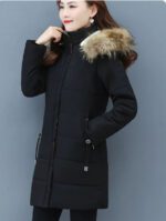 Womens Mid-Length Padded Cotton-Padded Jacket - Image 3