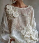 Womens Printed Crew Neck Long Sleeve Top - Image 5