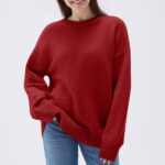 Women's Loose Casual Round Neck Long Sleeved Sweatshirt - Image 8