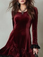 Womens Fashion Patchwork Lace Dress - Image 5