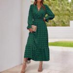 Elegant Cross-Border Fit-and-Flare Jacquard Dress