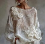 Womens Printed Crew Neck Long Sleeve Top - Image 2