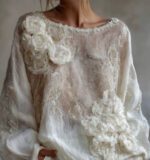 Womens Printed Crew Neck Long Sleeve Top - Image 7