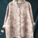 Loose Print Crew Neck Casual Plus Size Women's T-shirt