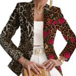 Elegant And Sophisticated Printed Knit Womens Jacket With A Lapel Neckline - Image 4