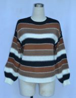 Stylish Patchwork Pullover Base Knit Sweater - Image 4