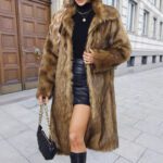 New FallWinter Womens Long Faux Fur Coat With A Square Neck - Image 5