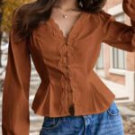 Lace-trimmed Long-sleeve Shirt With Multiple Buttons - Image 3