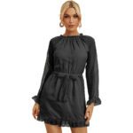 Bright Yellow Dress Chiffon Jacquard Double Fabric - Image 2