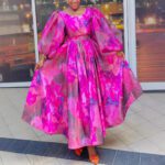 Elegant Commuter Print Dress With Tie-detail Accents