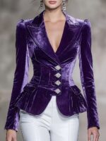 New Slim-fit Retro Womens Blazer Suit Jacket - Image 5