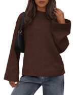 Casual Round Neck Solid Color Knitted Sweaters Women's Clothing - Image 7