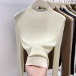 Womens Retro Half-Neck Slimming Knitted Top - Image 4