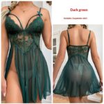 Womens Sexy Mesh Lace Embroidered Camisole Nightdress - Image 6