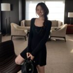 Womens Slim Fit Pleated Long Sleeve Dress - Image 3