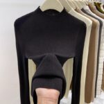 Womens Retro Half-Neck Slimming Knitted Top - Image 5