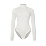 Solid-color Form Fitting Long Sleeve Yoga Bodysuit - Image 3